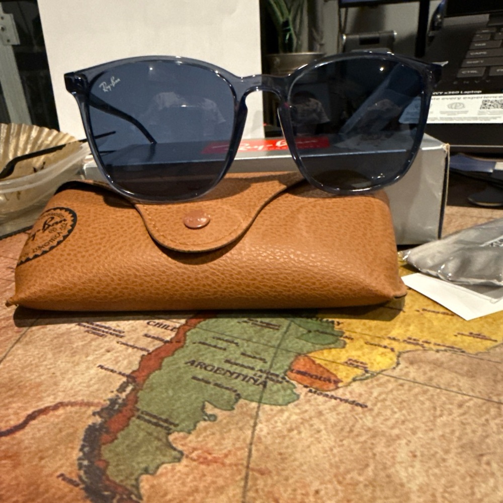Ray-Ban Navy Sunglasses RB4387 with Brown Case